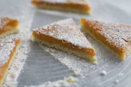 In this image taken on Monday, Nov. 5, 2012, paprika lemon bars are shown in Concord, N.H. (AP Photo/Matthew Mead)