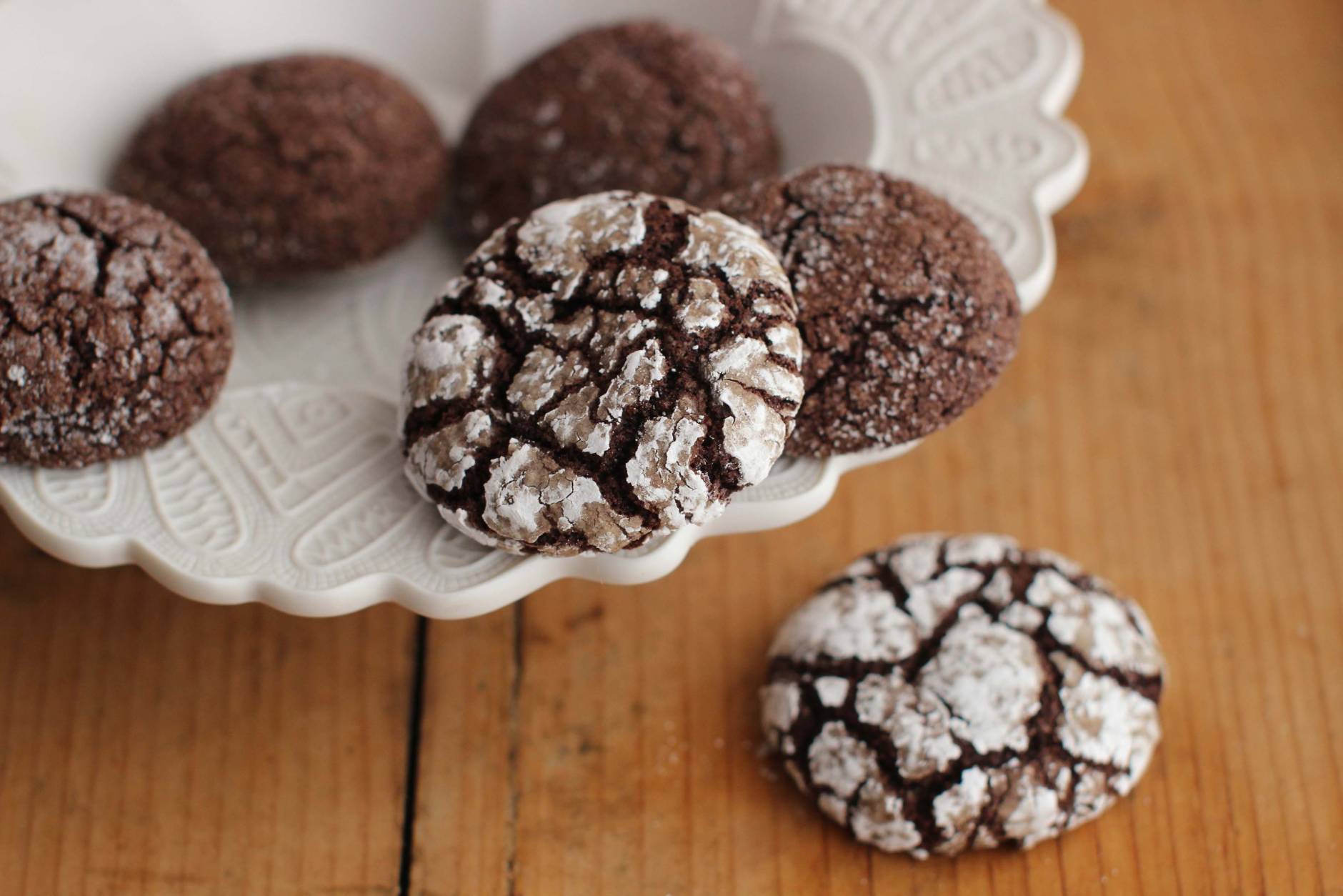 This Sept. 11, 2015 photo shows chocolate rye spice crinkles in Concord, N.H. These cookies are from a recipe by Alison Ladman. (AP Photo/Matthew Mead)