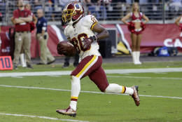 Washington Redskins wide receiver Jamison Crowder (80) runs after the catch for a touchdown against the Arizona Cardinals during the second half of an NFL football game, Sunday, Dec. 4, 2016, in Glendale, Ariz. (AP Photo/Rick Scuteri)