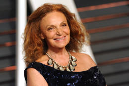 Diane von Fürstenberg arrives at the 2015 Vanity Fair Oscar Party on Sunday, Feb. 22, 2015, in Beverly Hills, Calif. (Photo by Evan Agostini/Invision/AP)