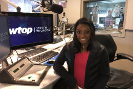 Simone Biles visited the WTOP studios in November. (WTOP/Kelley Vlahos)