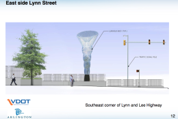 A rendering of the Southeast corner of Lynn Street and Lee Highway, with sculpture.(Courtesy Arlington County Board) 