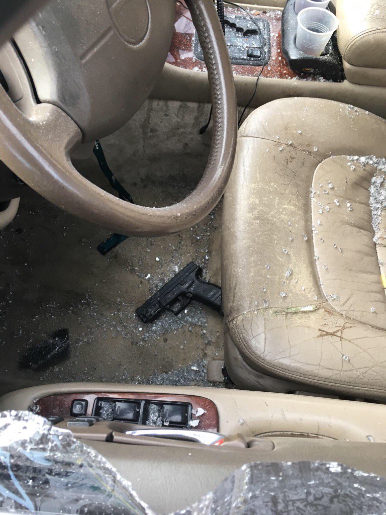 One of the guns police say was found in the car after they fatally shot a suspect in Capitol Heights Thursday morning. (Courtesy Prince George's County Police Department)