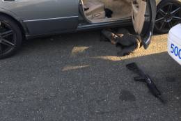 One of the guns police say was found in the car after they fatally shot a suspect in Capitol Heights Thursday morning. (Courtesy Prince George's County Police Department)