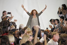 NEW YORK, NY - SEPTEMBER 13:  Designer Diane Von Furstenberg walks the runway at the Diane Von Furstenberg Spring 2016 fashion show during New York Fashion Week at Spring Studios on September 13, 2015 in New York City.  (Photo by JP Yim/Getty Images)