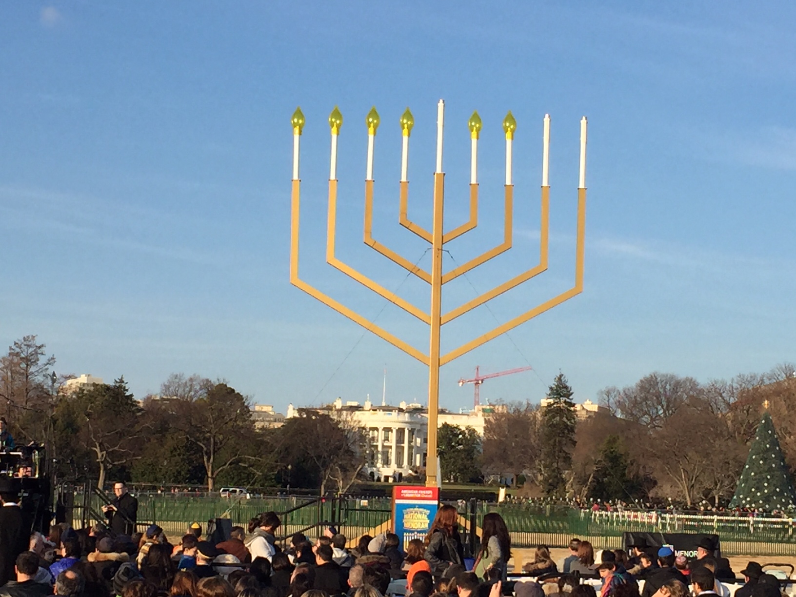 <p><a href="https://nationalmenorah.org/" target="_blank" rel="noopener"><strong>National Menorah</strong></a></p>
<p><em>Northeast quadrant of The Ellipse, near the White House.</em></p>
<p>The lighting of the National Menorah is at 4 p.m. on Dec. 10.  <a href="https://nationalmenorah.org/event-page/" target="_blank" rel="noopener">Tickets are free</a> and can be ordered ahead of time.</p>
<p><a href="https://wtop.com/holidays/2020/12/faqs-what-you-need-to-know-for-the-2020-national-menorah-lighting/" target="_blank" rel="noopener">Here&#8217;s what to know about this year&#8217;s celebration</a>.</p>
