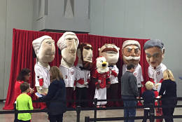 Fans checkout the "Presidents" during the Washington Nationals 2016 Winterfest on Saturday, Dec. 10, 2016. (WTOP/John Domen)