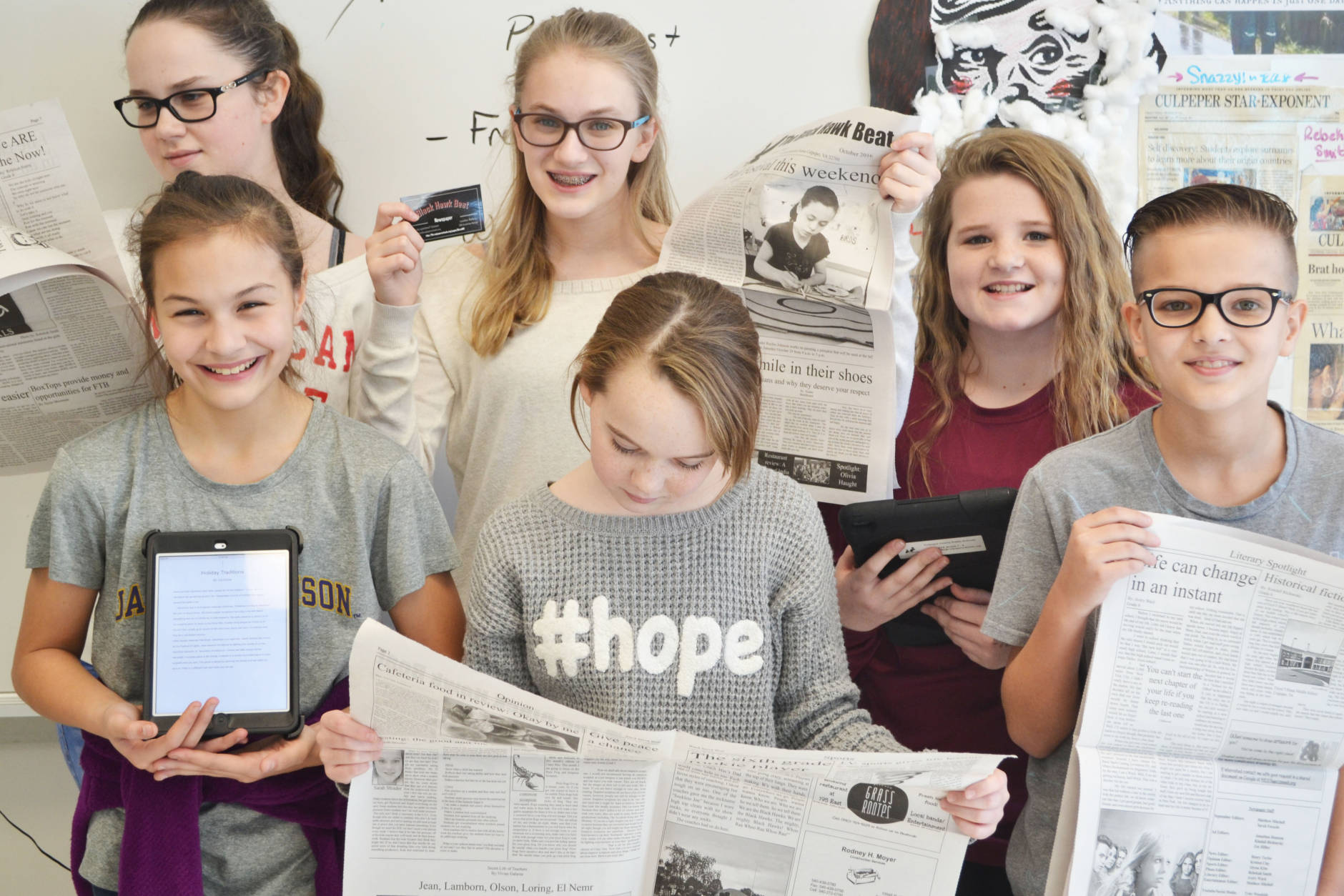 . The students wanted to bring positive news to the school, create a method to prevent bullying, and create a way to get information out to the community. (Courtesy Cathleen Beachboard)