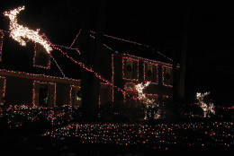 Santa's reindeer take flight from this home's lawn in Burke. (Courtesy Holly Zell)