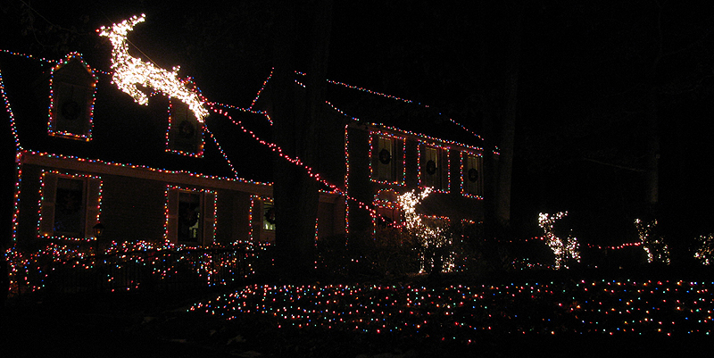 Santa's reindeer take flight from this home's lawn in Burke. (Courtesy Holly Zell)