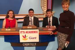 On "It's Academic," Chantilly High School won against Suitland and West Springfield high schools. The show aired Jan. 21, 2017. (Courtesy Facebook/It's Academic)