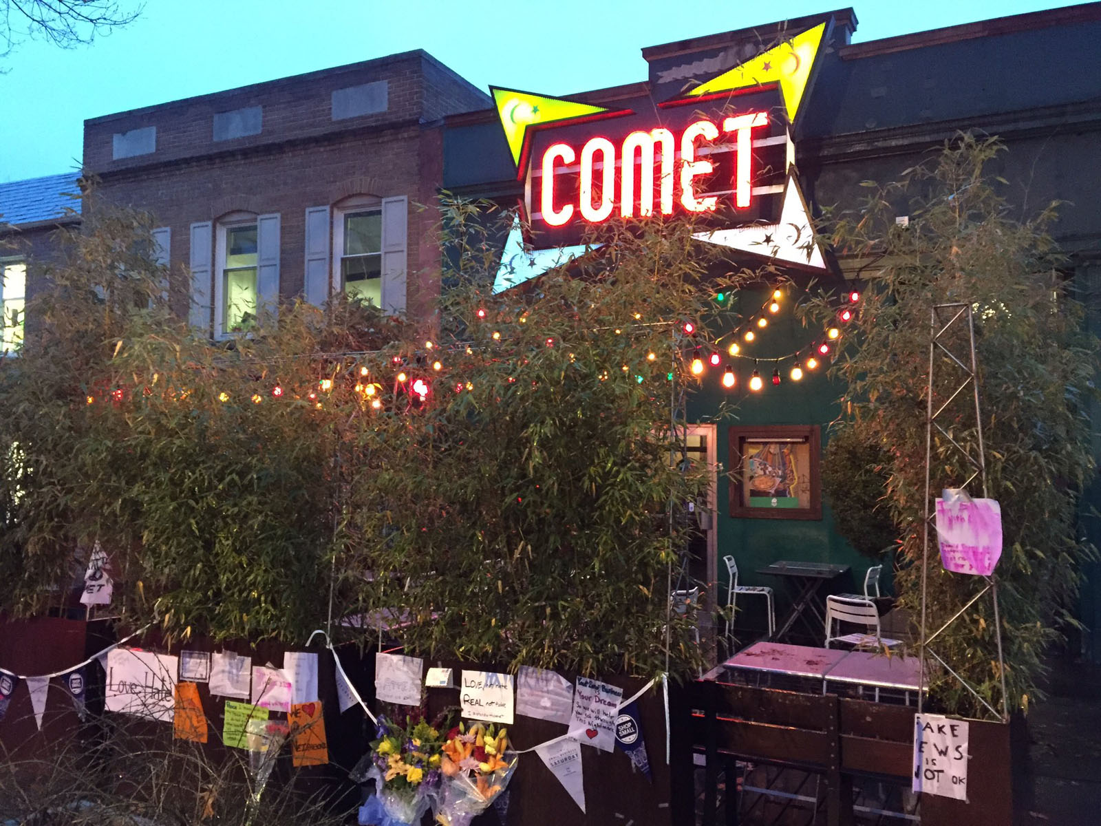 Comet Ping Pong reopened to the public Tuesday, two days after a man is accused of opening fire inside.  (WTOP/Michelle Basch)