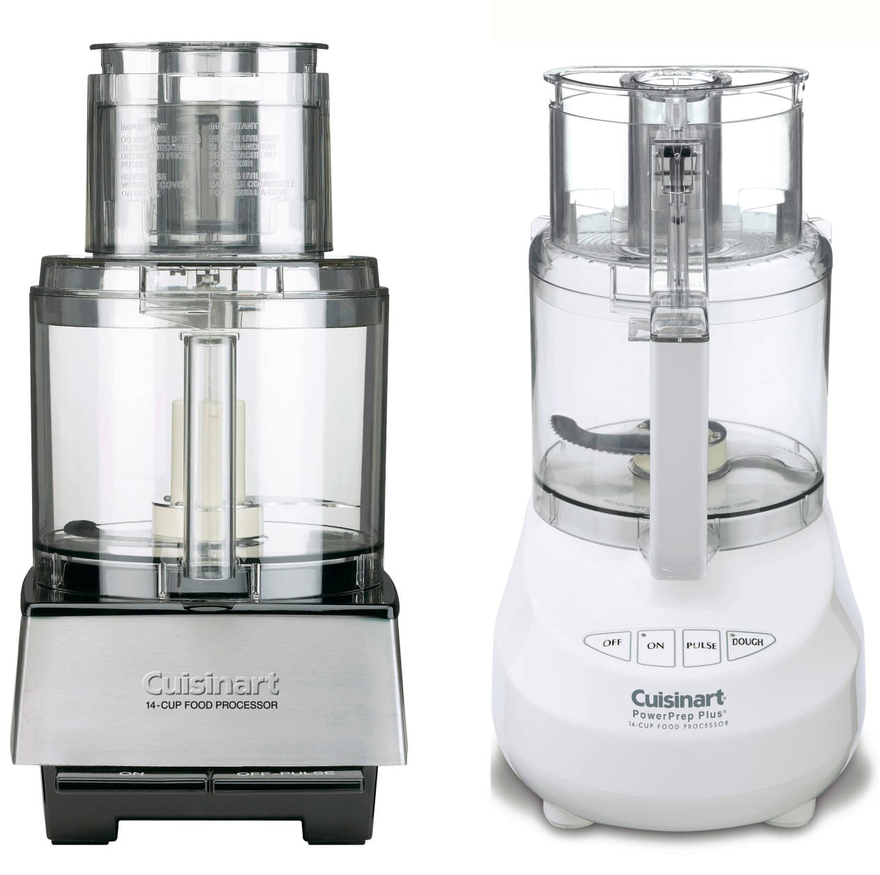 Here are examples of Cuisinart processors with riveted blades. (Courtesy Cuisinart)