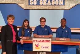 On "It's Academic," Edison High School competes against J.E.B. Stuart High School and Wootton High School. The show airs Feb. 4, 2017. (Courtesy Facebook/It's Academic)