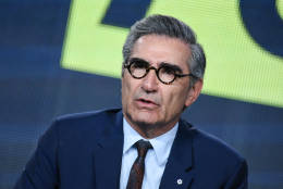 Eugene Levy speaks onstage during the "Schitt's Creek" panel at the Pop Network 2015 Winter TCA on Friday, Jan. 9, 2015, in Pasadena, Calif. (Photo by Richard Shotwell/Invision/AP)