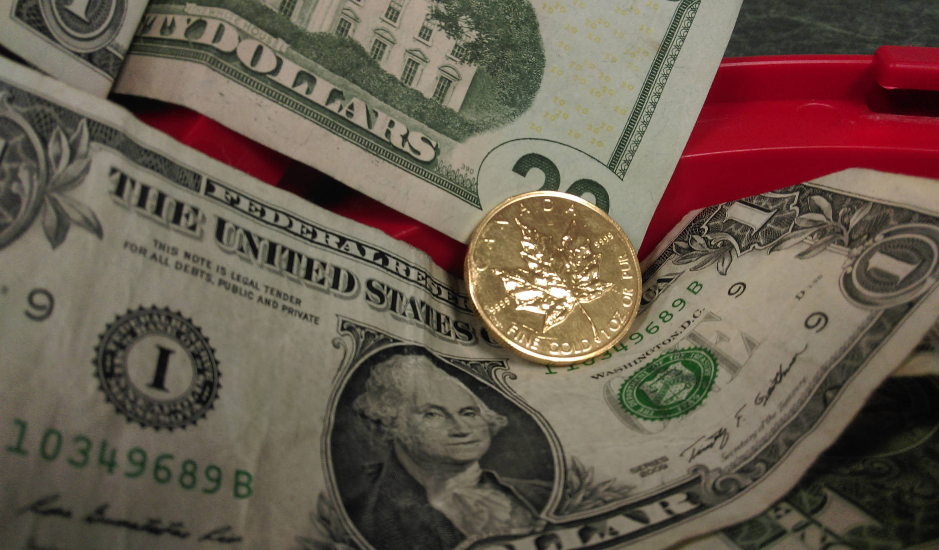A gold coin was given to the Salvation Army in a kettle in Cabin John, Maryland. (Courtesy Salvation Army)