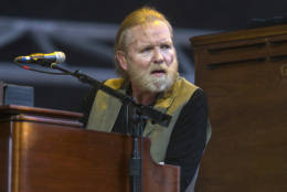 FILE - In this April 25, 2015 file photo, Gregg Allman performs during the 2015 Stagecoach Festival in Indio, Calif. Allman has cancelled or rescheduled his shows throughout 2016 and the beginning of 2017 after a vocal cord injury. The 68-year-old musician said in a statement posted on his website Tuesday, Nov. 8, 2016, he is taking several months off from touring so he can “focus on his health.” (Photo by Paul A. Hebert/Invision/AP, File)