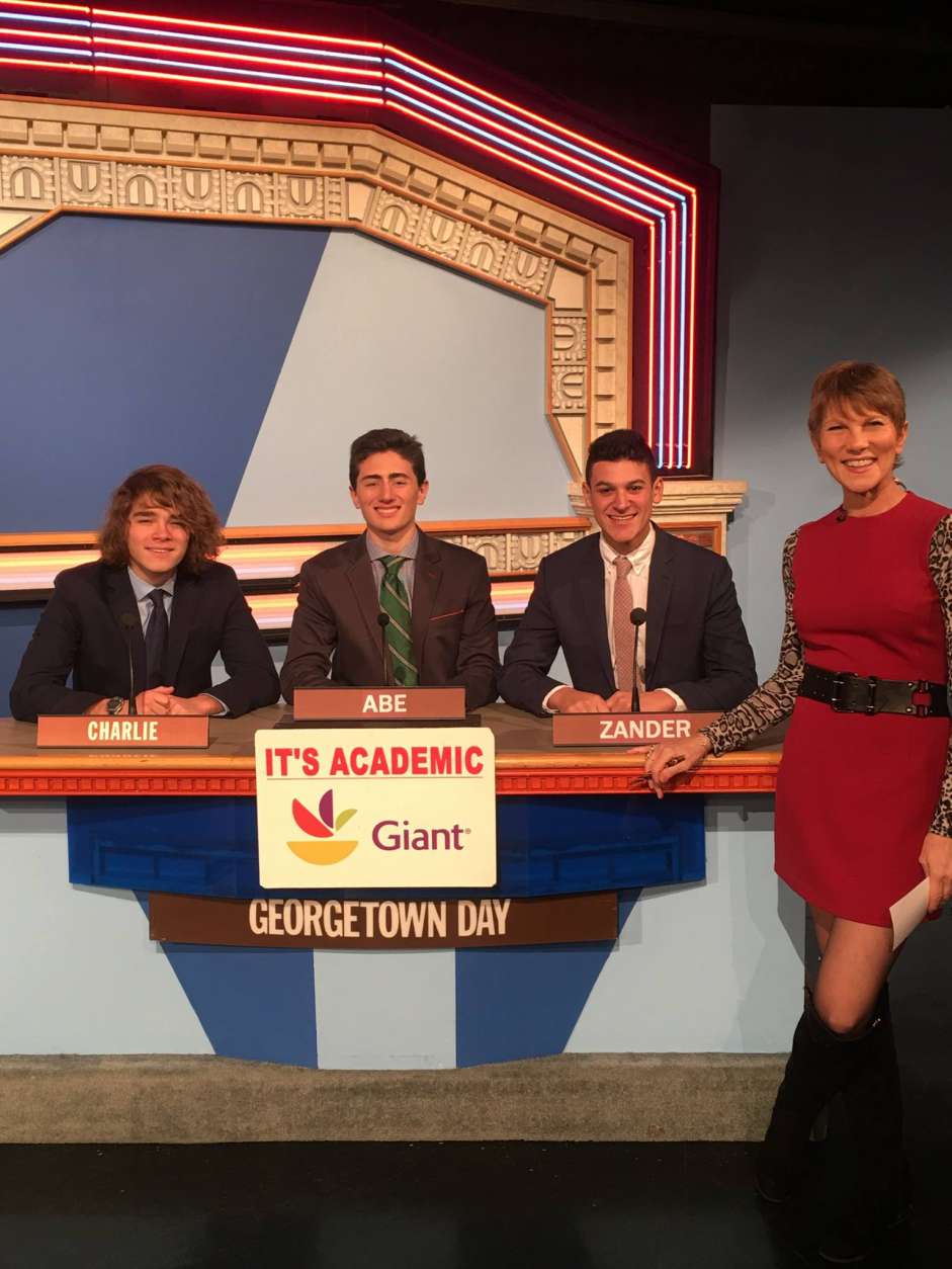 On "It's Academic," Georgetown Day competes against Hayfield High School and The Bullis School. The show airs March 4, 2017. (Courtesy Facebook/It's Academic)