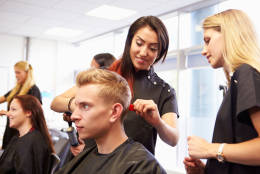According to a Care.com www.care.com survey, 87 percent of Americans said they will give a holiday tip to at least some service industry workers they regularly do business with this year. Care.com's holiday tip guide recommends paying a hairdresser or barber the cost of a one session. (Thinkstock)