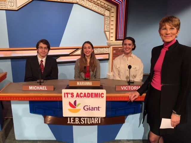 On "It's Academic," J.E.B. Stuart High School competes against Wootton and Edison high schools. The show airs Feb. 4, 2017. (Courtesy Facebook/It's Academic)