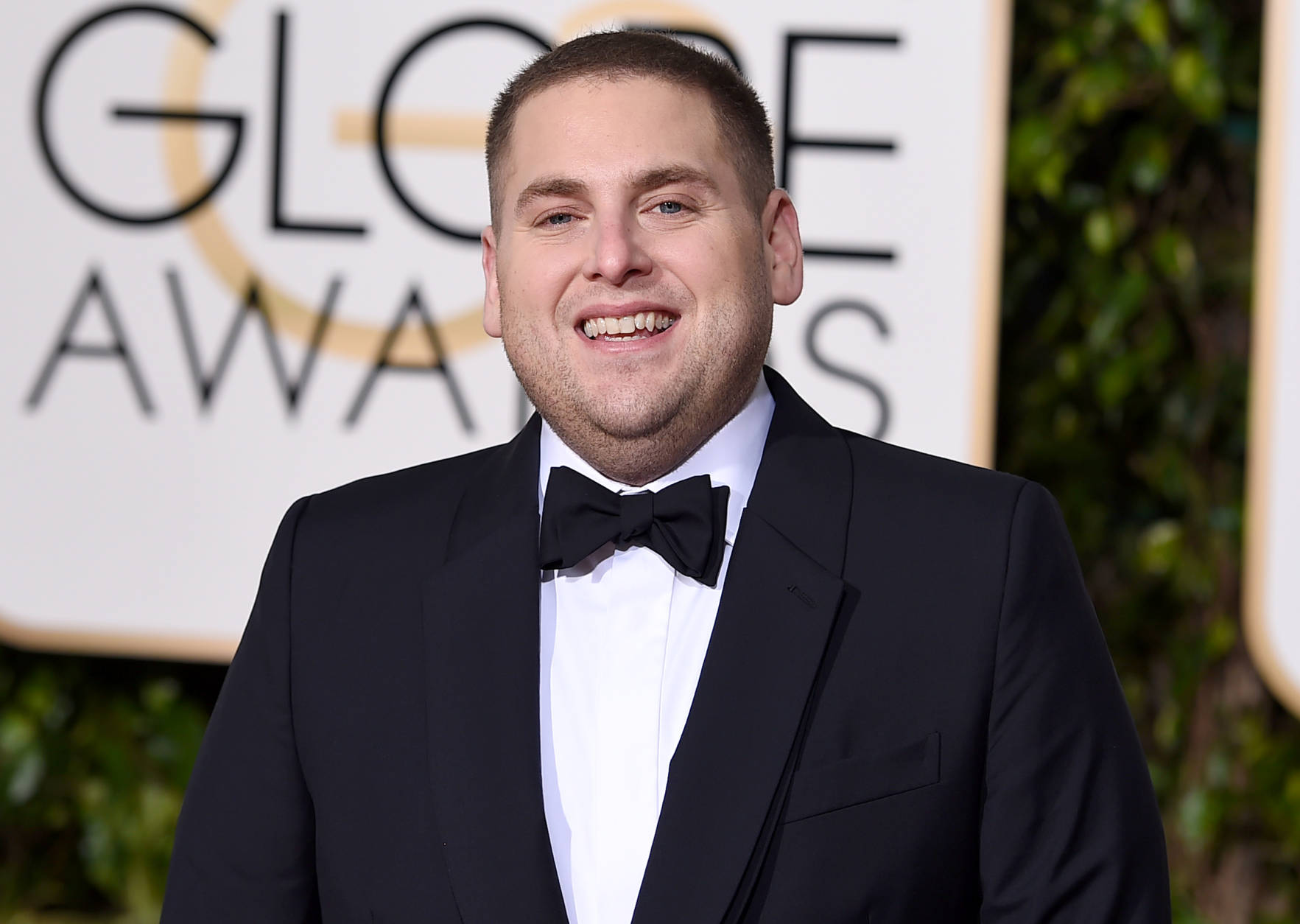 Jonah Hill arrives at the 73rd annual Golden Globe Awards on Sunday, Jan. 10, 2016, at the Beverly Hilton Hotel in Beverly Hills, Calif. (Photo by Jordan Strauss/Invision/AP)