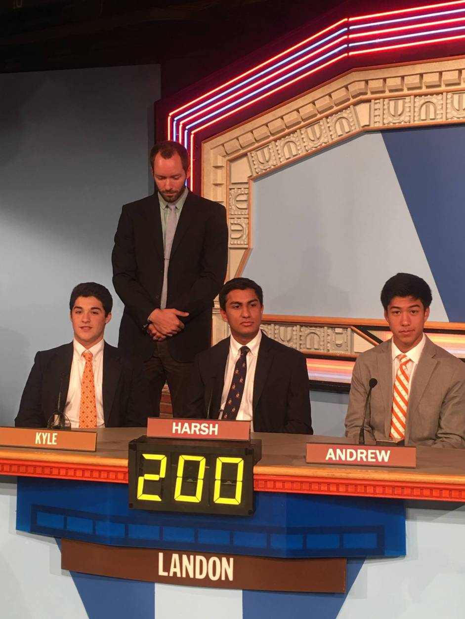 On "It's Academic," Landon High School competes against Herndon High School and Loudoun County High School. The show airs Dec. 24, 2016. (Courtesy Facebook/It's Academic)
