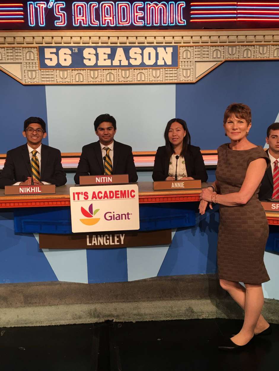 On "It's Academic," Langley High School competed against Rockville and La Plata high schools. The show aired May 27, 2017. (Courtesy Facebook/It's Academic)