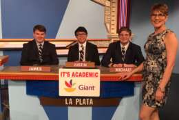 On "It's Academic," La Plata High School, competed against Rockville and Langley high schools. (Courtesy Facebook/It's Academic)