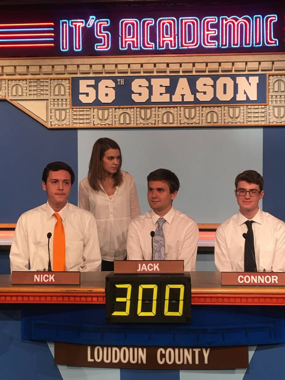 On "It's Academic," Loudoun County High School competes against Landon High School and Herndon High School. The show airs Dec. 24, 2016. 
(Courtesy Facebook/It's Academic)