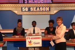 On "It's Academic," Oxon Hill High School competes against National Cathedral School and Osbourn High School. The show airs Jan. 7, 2017. (Courtesy/It's Academic)