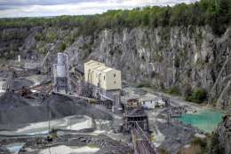 The Travilah Quarry, in Rockville, provided the crushed stone used to build the Intercounty Connector and widen I-270 (Courtesy Aggregate Industries)