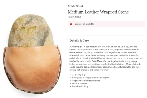 Nordstrom’s online store sells out of $85 rocks