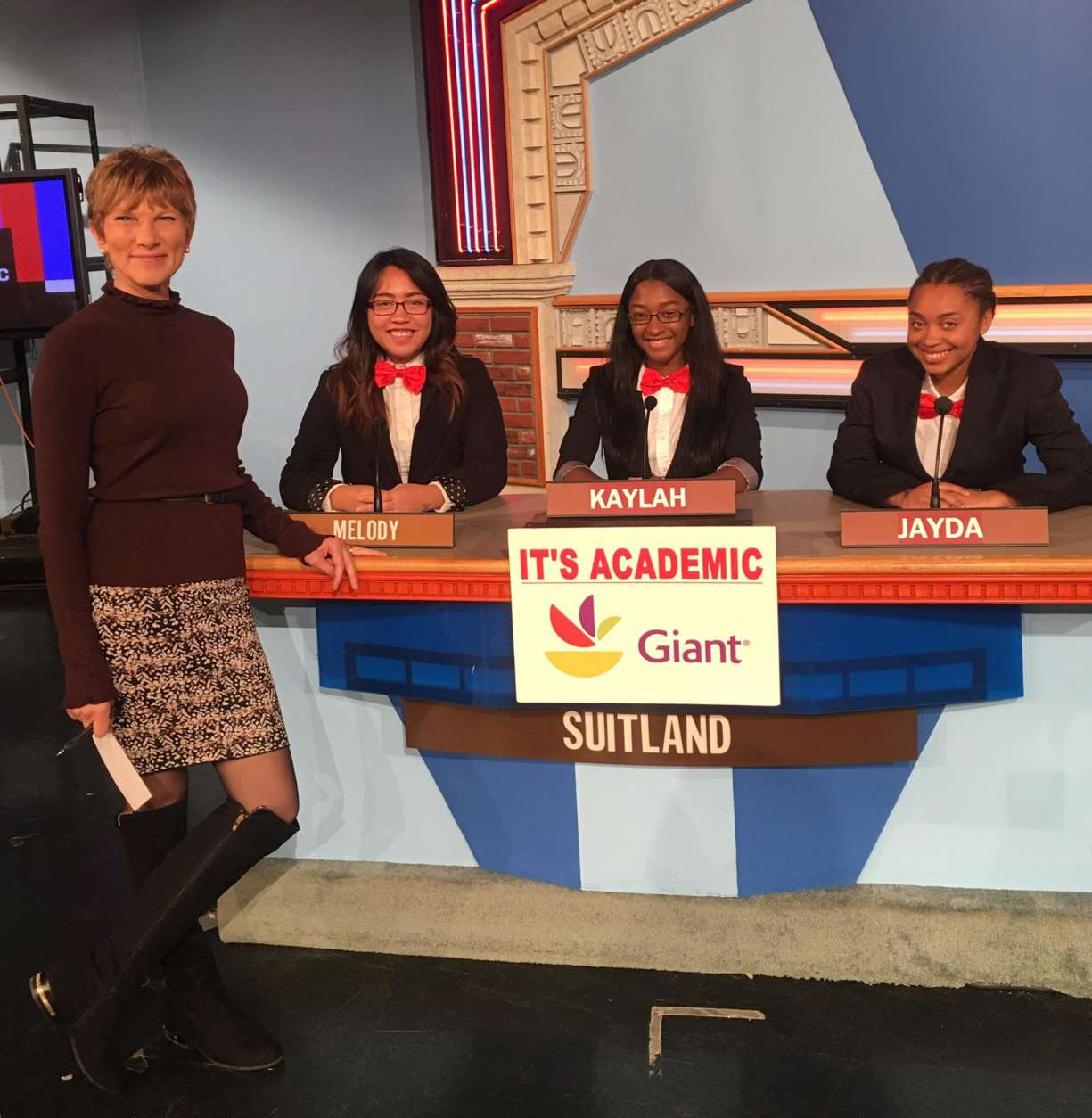On "It's Academic," Suitland High School competed against Chantilly and West Springfield high schools. The show aired Jan. 21, 2017. (Courtesy Facebook/It's Academic)