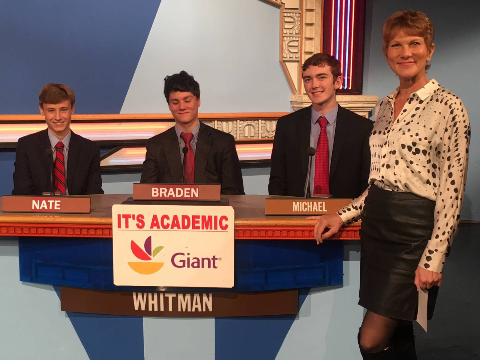 On "It's Academic," Whitman High School competes againts Magruder and Mount Vernon high schools. The show airs Dec. 17, 2016.
(Courtesy Facebook/It's Academic)