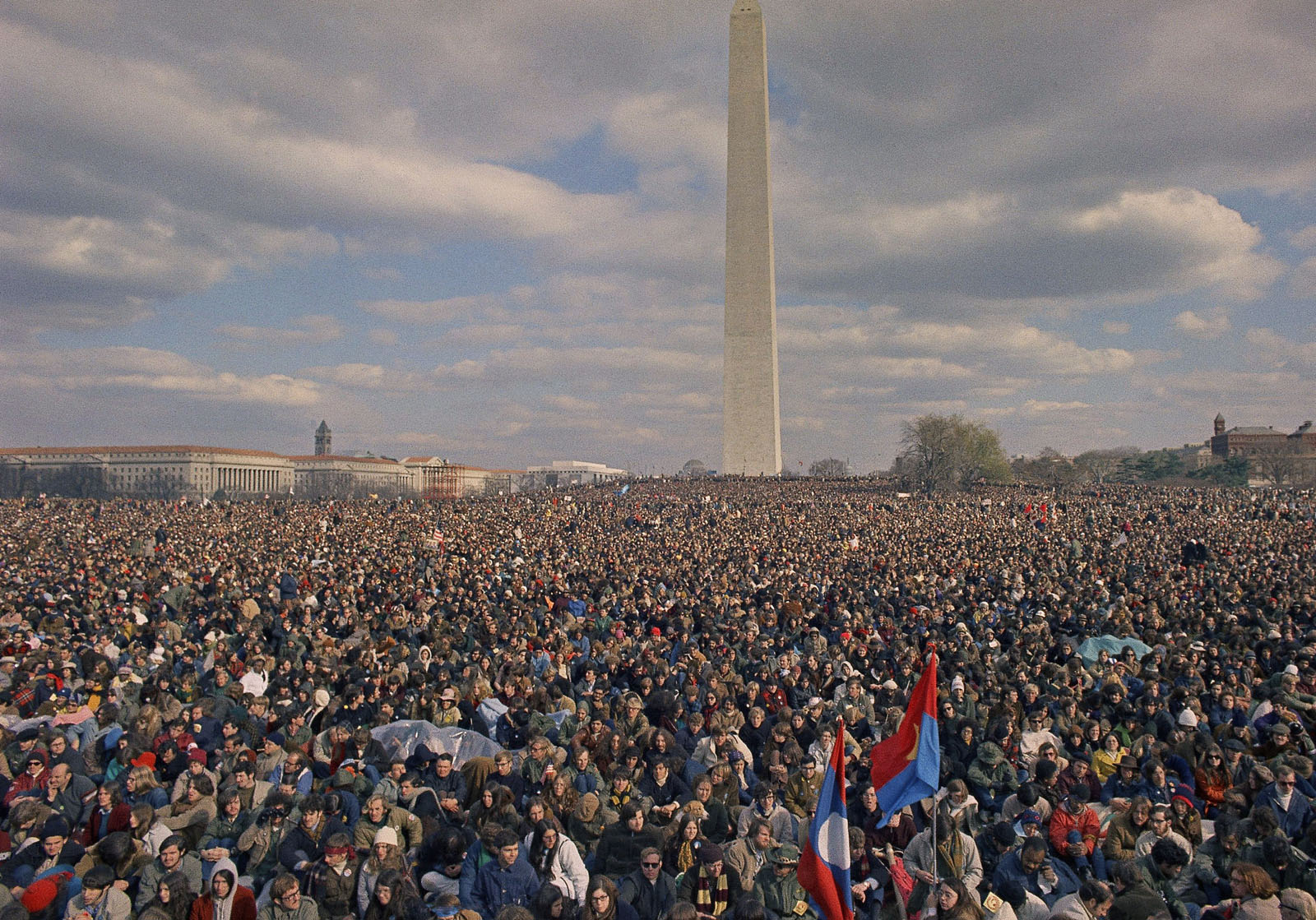 Shown in photo is a General view of Moratorium Day in Washington on Oct. 15, 1969. (AP Photo)