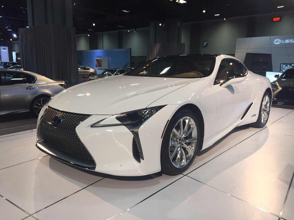 The 2018 Lexus LC 500h. Rear-while drive, 347 horsepower, hybrid coupe. Pricing still TBA. (WTOP/John Aaron)