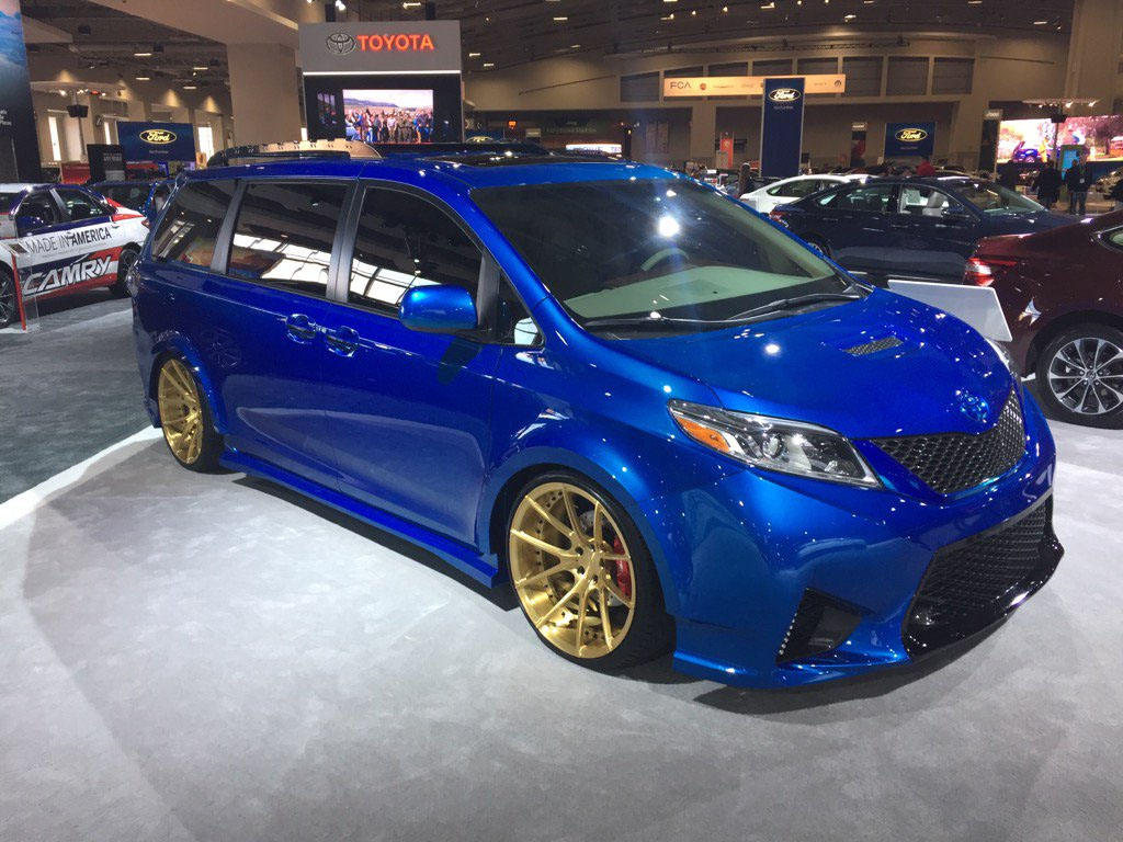 Toyota showing off a specially modified Sienna minivan -- the "swagger wagon." (WTOP/John Aaron)