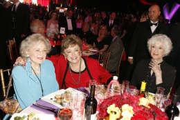 Betty White, left, Rue McClanahan, center, and Beatrice Arthur, of the Golden Girls, at the TV Land Awards on Sunday June 8, 2008 in Santa Monica, Calif. (AP Photo/Matt Sayles)