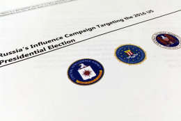 A part of the declassified version Intelligence Community Assessment on Russia's efforts to interfere with the U.S. political process is photographed in Washington, Friday, Jan. 6, 2017. Russian President Vladimir Putin ordered a campaign to influence the American presidential election in favor of electing Donald Trump, according to the report issued by U.S. intelligence agencies. The unclassified version was the most detailed public account to date of Russian efforts to interfere with the U.S. political process, with actions that included hacking into the email accounts of the Democratic National Committee and individual Democrats like Hillary Clinton's campaign chairman John Podesta. (AP Photo/Jon Elswick)