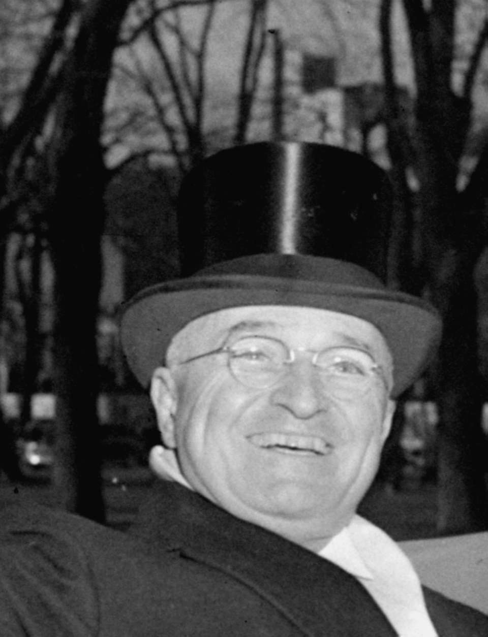 President Harry S. Truman rides at the head of the Inaugural Parade in Washington, January 20, 1949. (AP Photo/stf)