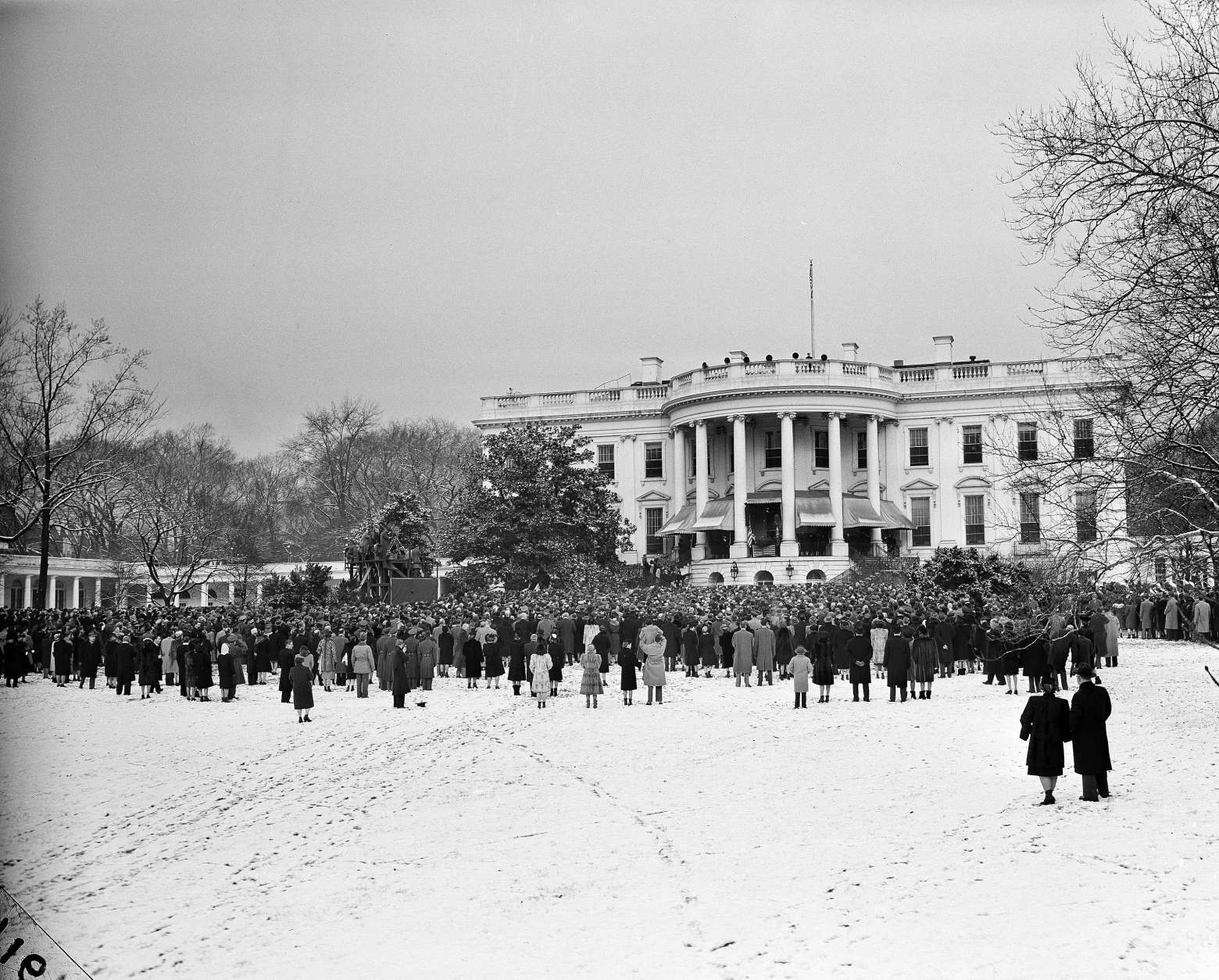 This is a view of the crowds gathered in Washington D.C., for the fourth inauguration of President Franklin D. Roosevelt, Jan. 20, 1945. (AP Photo)