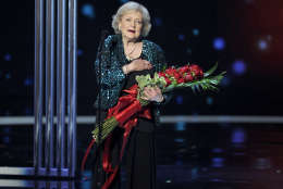 Betty White accepts the award for favorite TV icon at the People's Choice Awards at the Nokia Theatre on Wednesday, Jan. 7, 2015, in Los Angeles. (Photo by Chris Pizzello/Invision/AP)