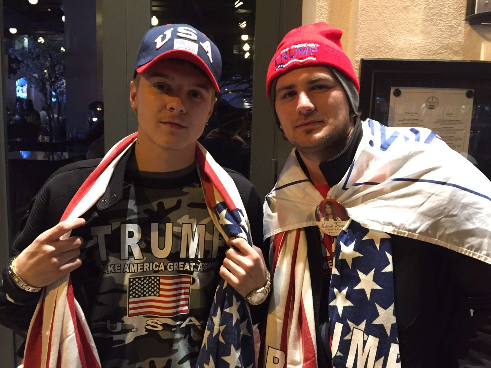 Trump supporters were also on hand outside the National Press Club Thursday night. (WTOP/Michelle Basch)