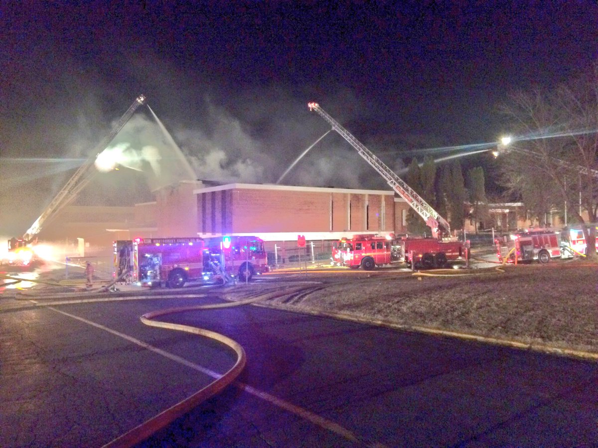 Montgomery County firefighters were called to the scene of a rooftop fire at a middle school in Olney. (Courtesy Pete Piringer)