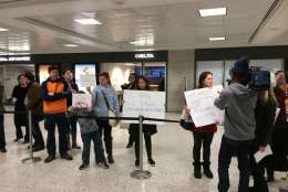 Photo of protesters at Dulles