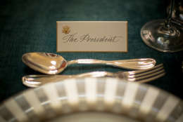 WASHINGTON, DC - JANUARY 21:  The place card for U.S. President Barack Obama sits ready for the Inaugural Luncheon in Statuary Hall on inauguration day at the U.S. Capitol building January 21, 2013 in Washington D.C. U.S. President Barack Obama, will be ceremonially sworn in for his second term today.  (Photo by Allison Shelley/Getty Images)
