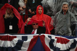 WASHINGTON, DC - JANUARY 20:  Spectators line the parade route in the rain during the Inaugural Parade on January 20, 2017 in Washington, DC. Donald J. Trump was sworn in today as the 45th president of the United States.  (Photo by Mark Wilson/Getty Images)