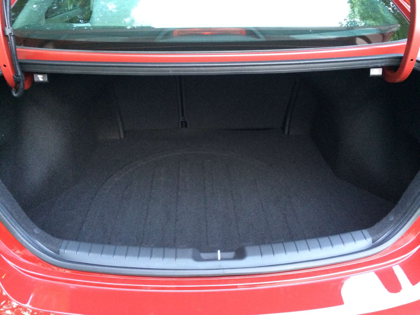 Trunk space in the 2017 Hyundai Elantra is a bit smaller than some of the competition. (WTOP/Mike Parris)