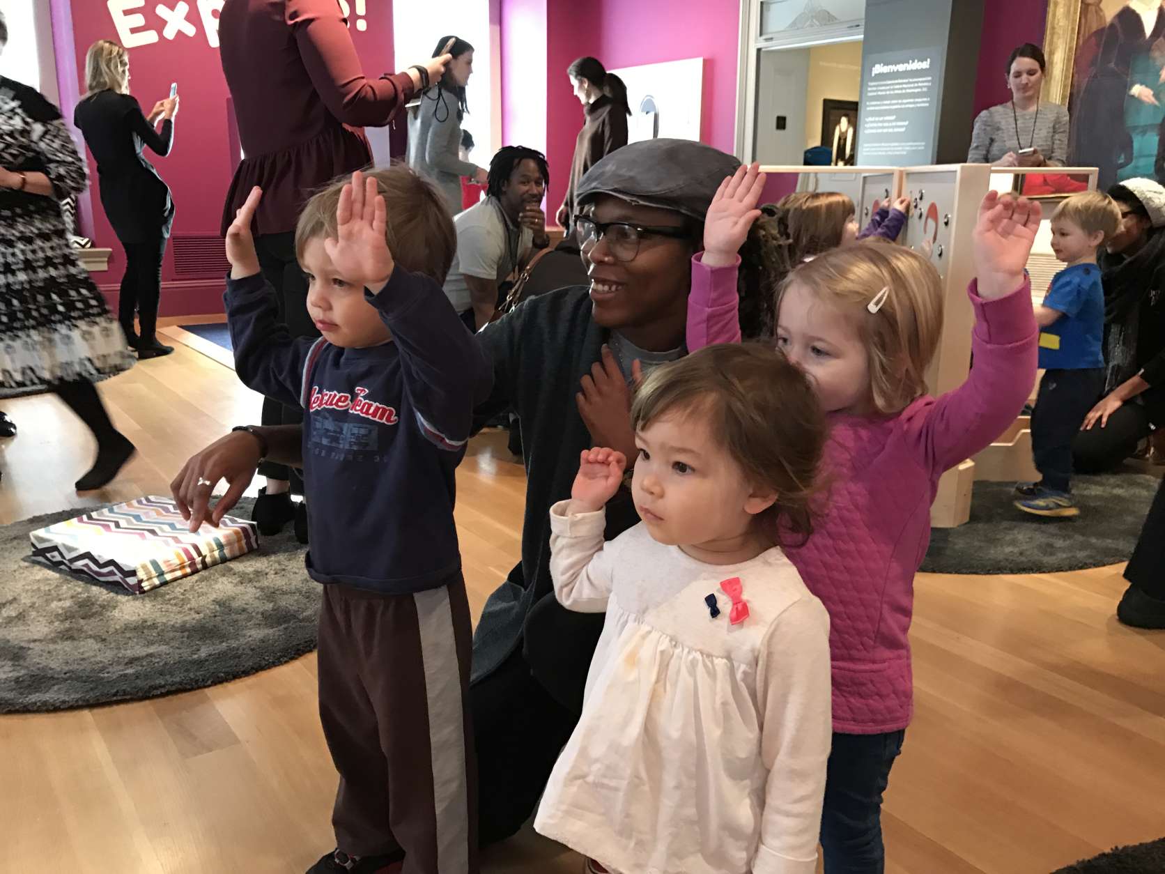 On Saturday, Jan. 28, the museum will open its new interactive children’s exhibit, called “Explore! With the Portrait Gallery.” Inside the first-floor space, little ones can experiment with silhouettes, pose for a digitally projected portrait, or play Picasso using blocks, magnets and felt cut-outs to construct faces. (WTOP/Rachel Nania) 