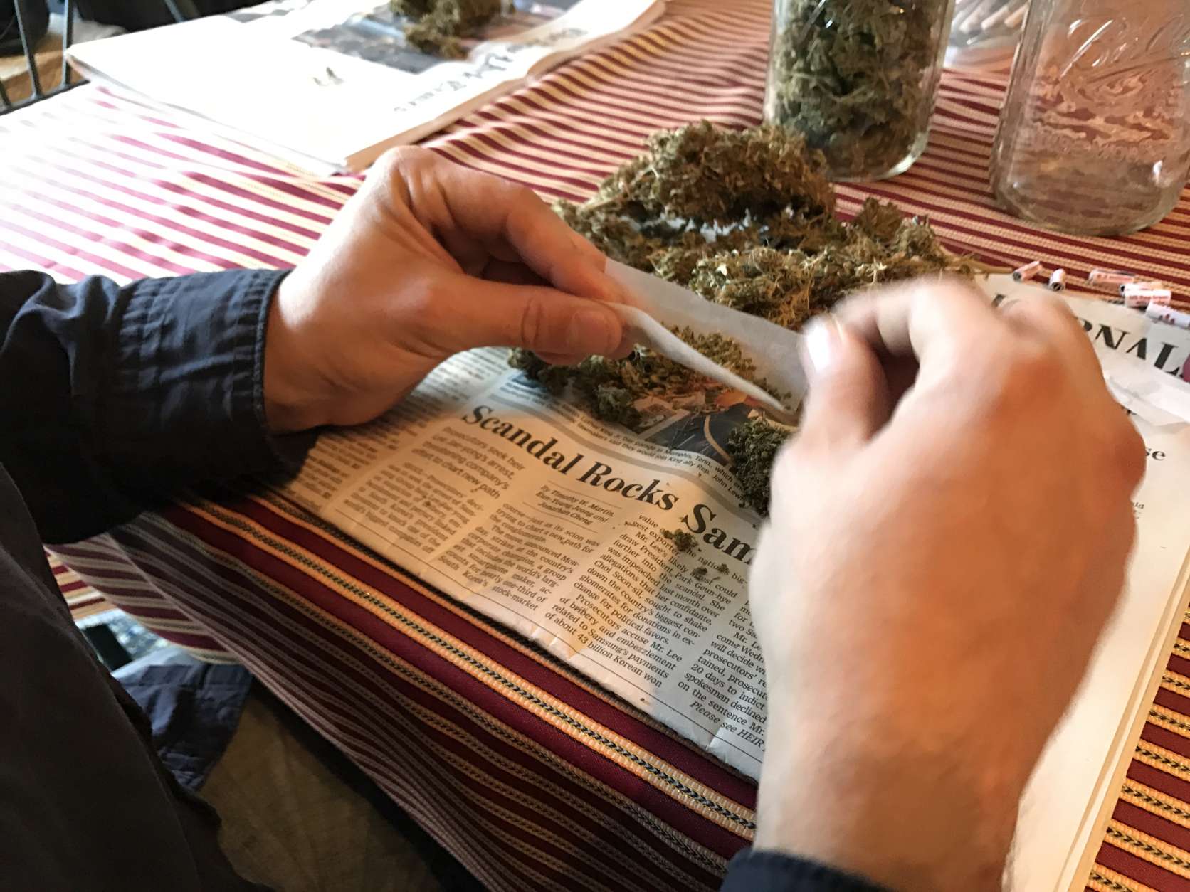 Starting at 8 a.m., on the northwest corner of Dupont Circle, the D.C. Cannabis Coalition will give away free joints to people over 21. (Approximately 5000 joints have been rolled, and will be given away on Inauguration Day in D.C. (WTOP/Neal Augenstein)